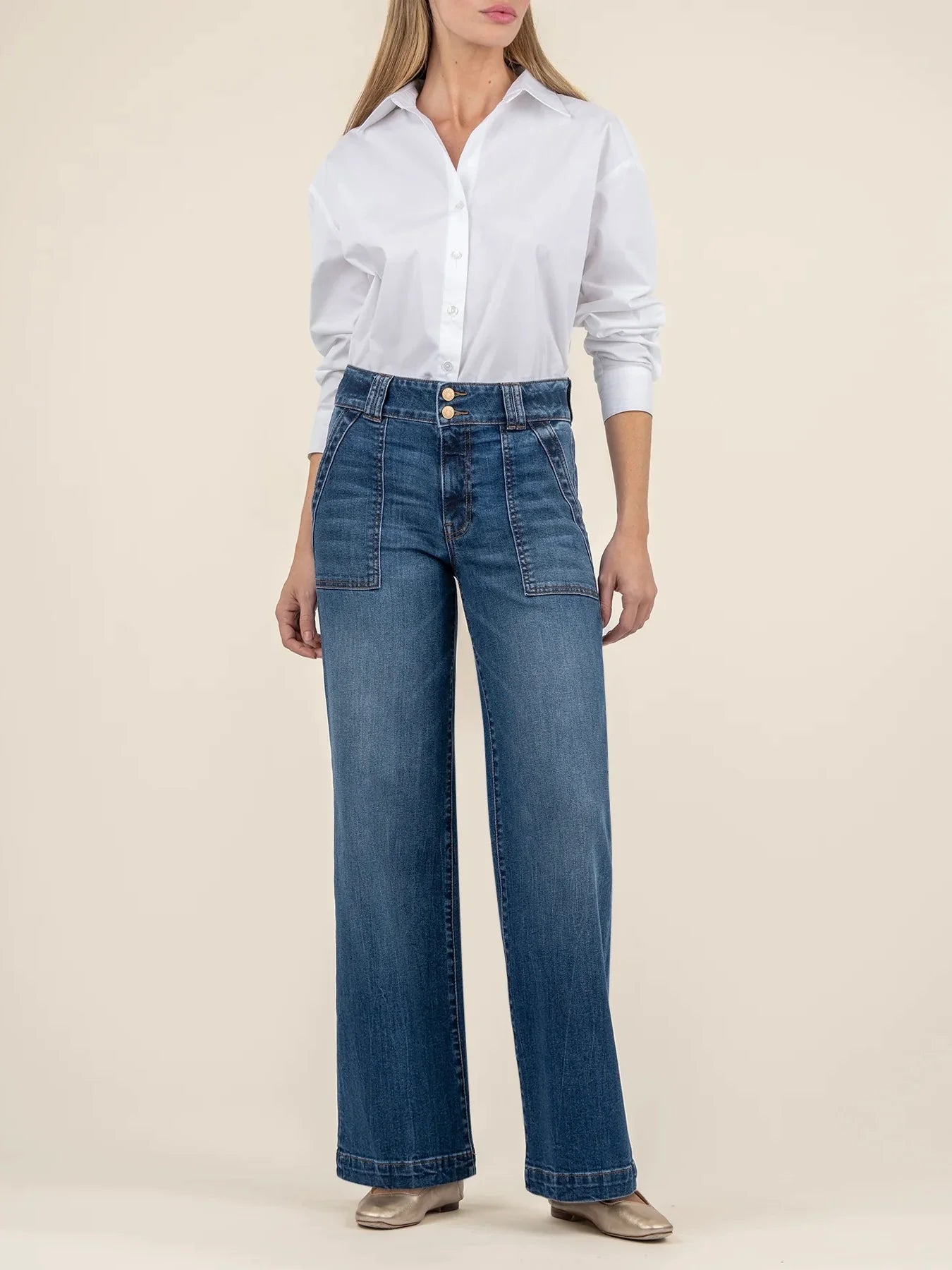Kut Jeans : Jodi High Rise Wide Leg Patch Pocket