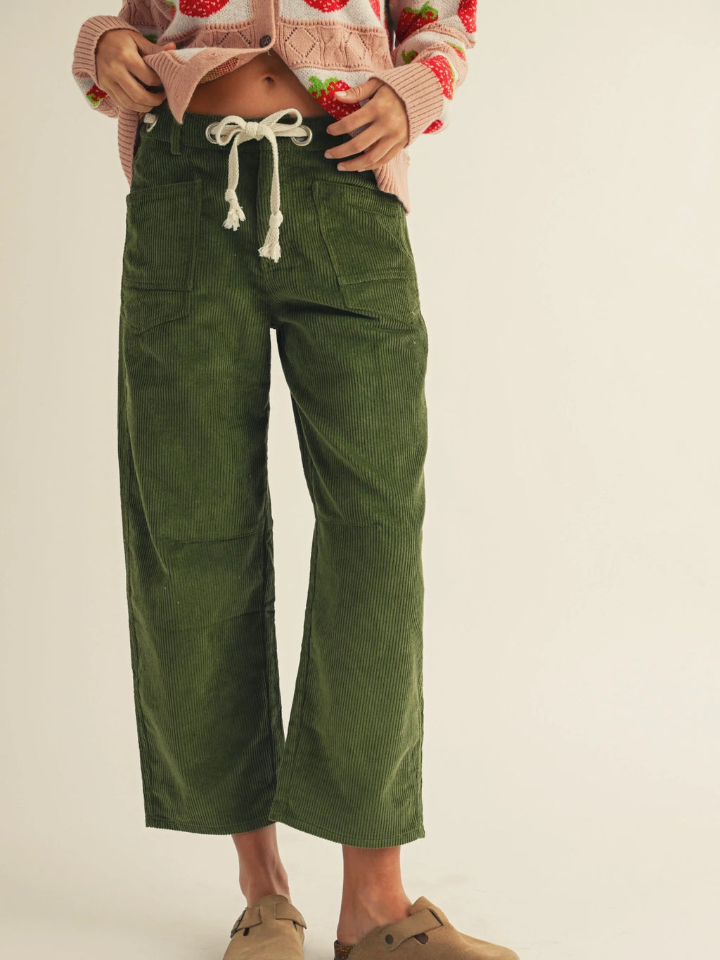 Corduroy Relaxed Pocket Rope String Pants