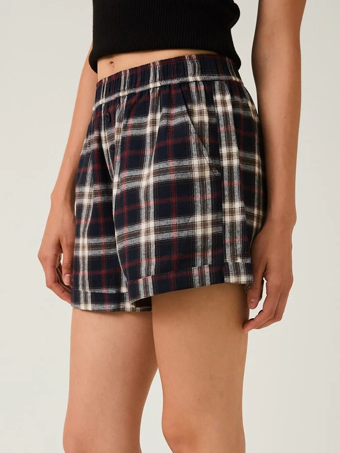 Flannel Plaid Boxer Shorts