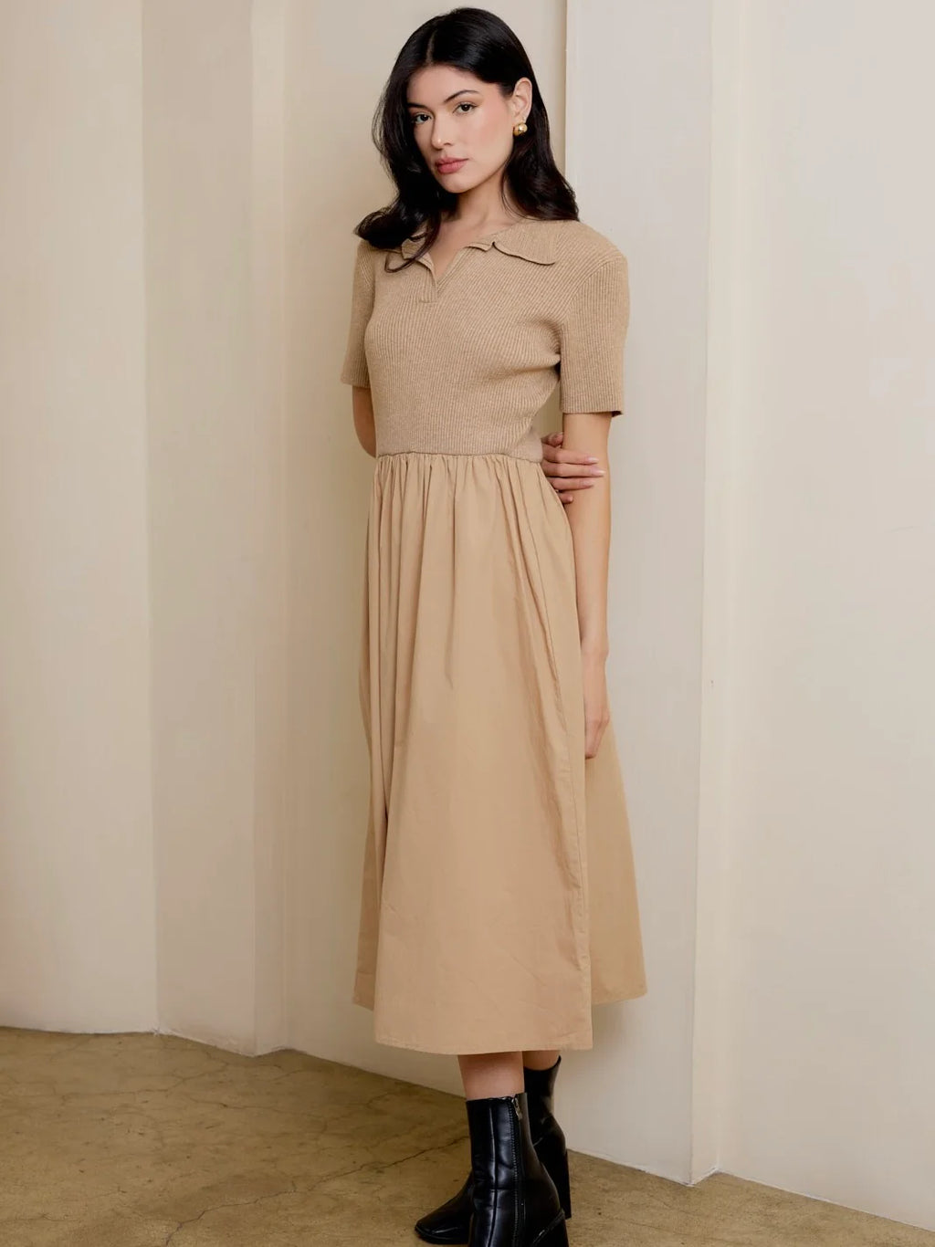 Haley Knit & Woven Mix Dress