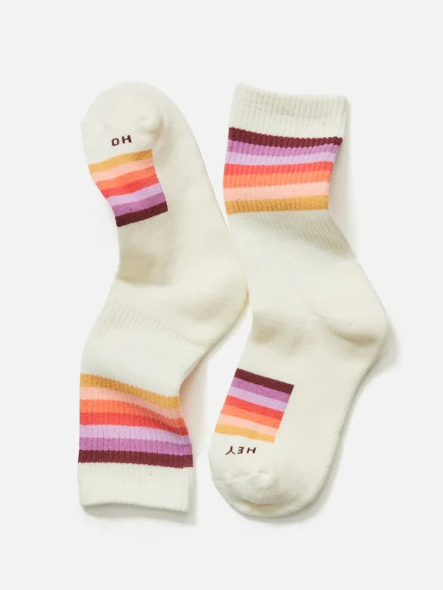 {Marine Layer} Anytime Boot Sock - Antique White Stripe