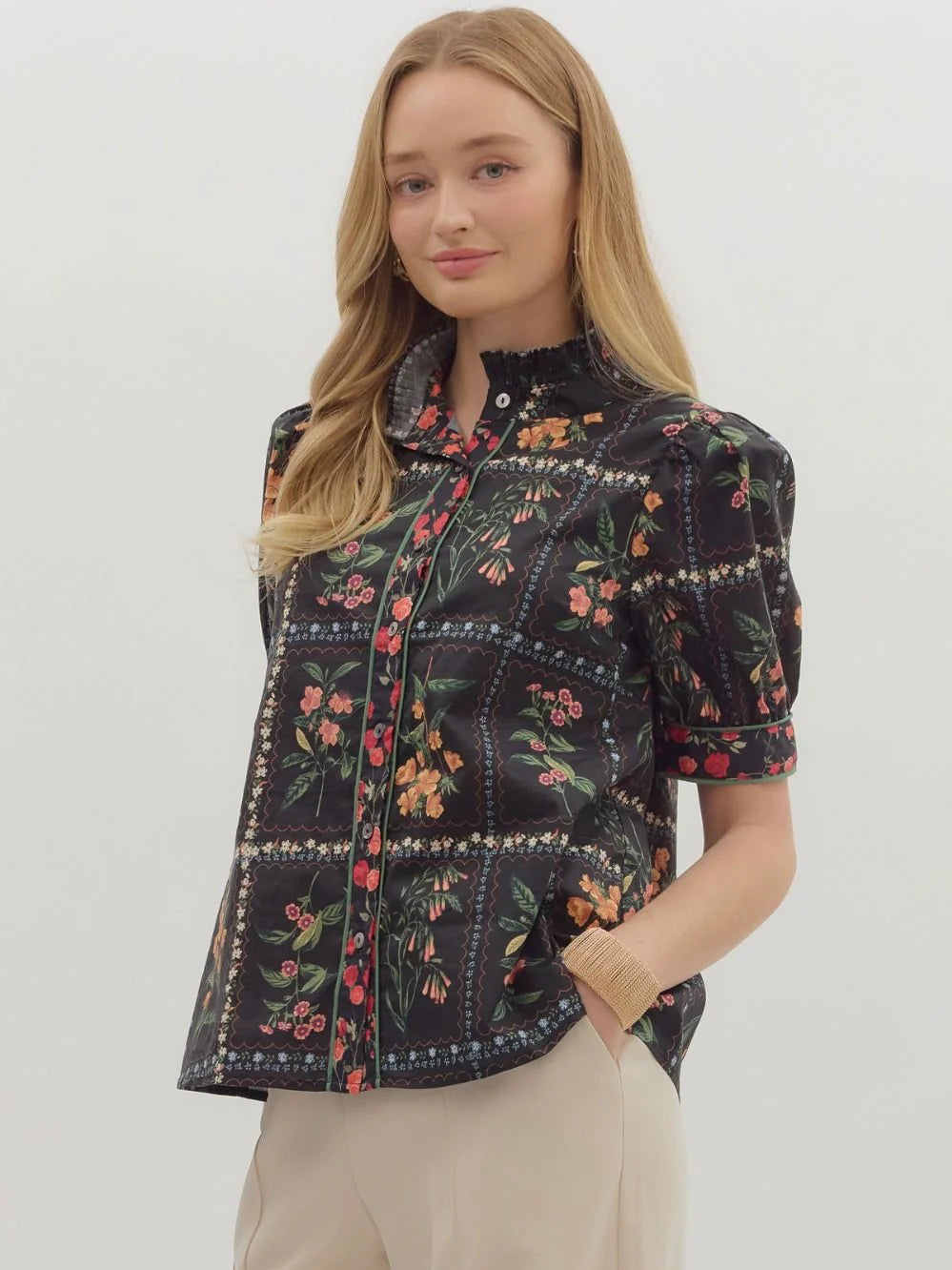 Mia Elevated Button Down Top