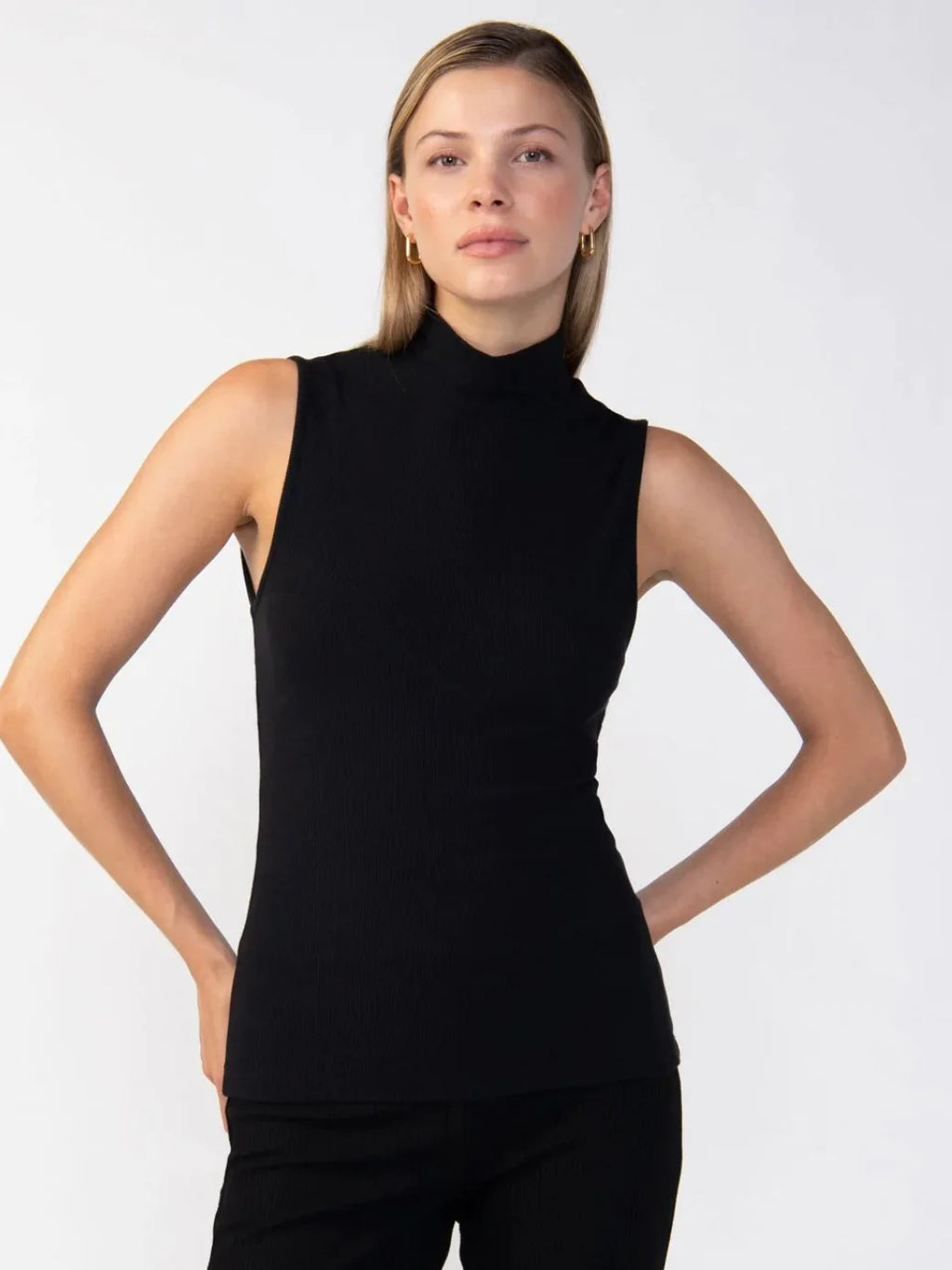 {Sanctuary} Essential Sleeveless Mock Neck Top