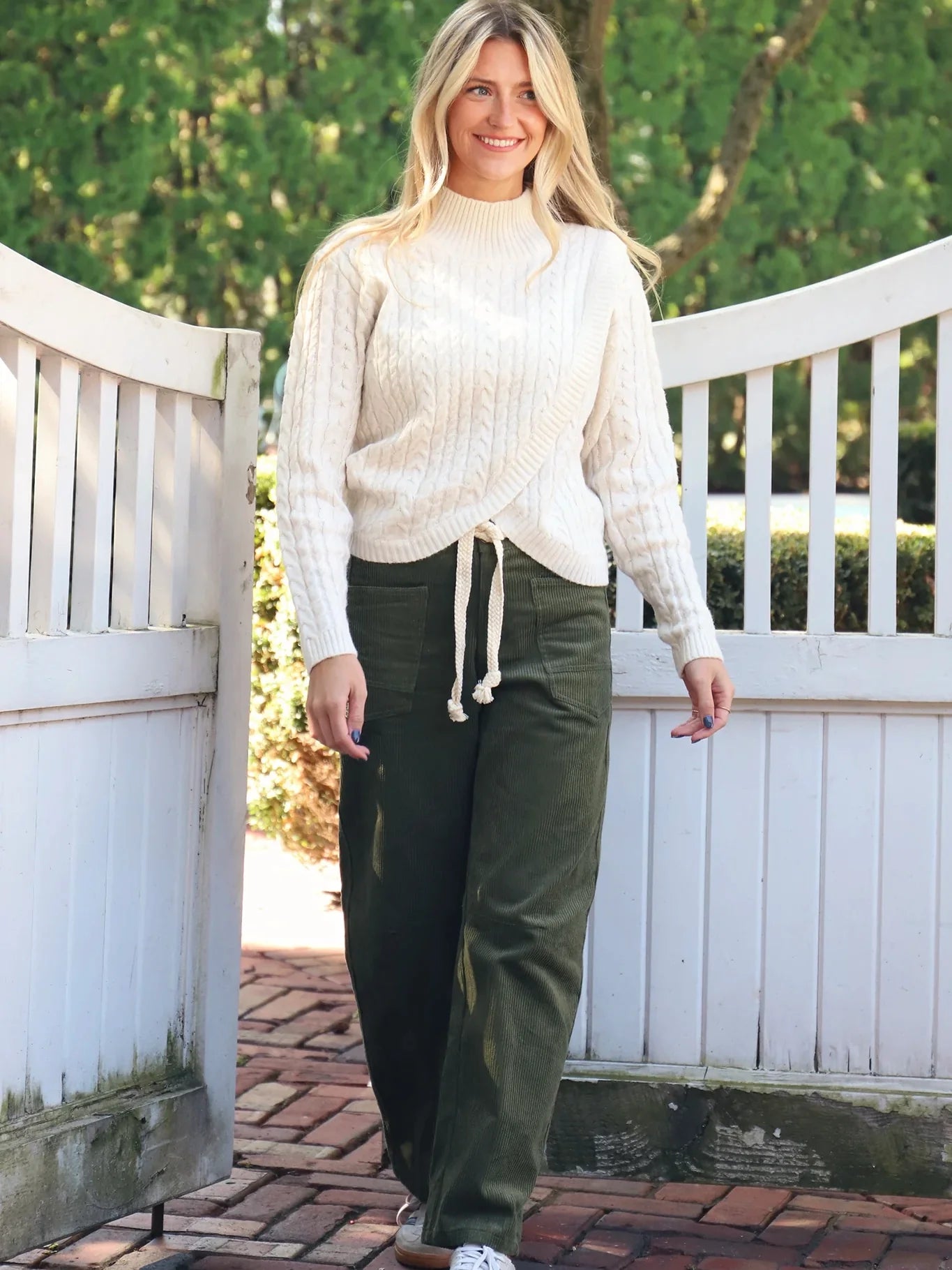 Corduroy Relaxed Pocket Rope String Pants