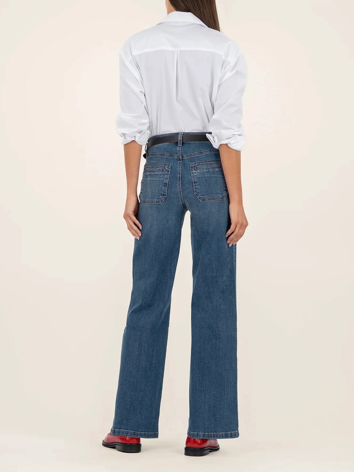 Kut Jeans : Jean High Rise Wide Leg Front and Back Patch Pockets