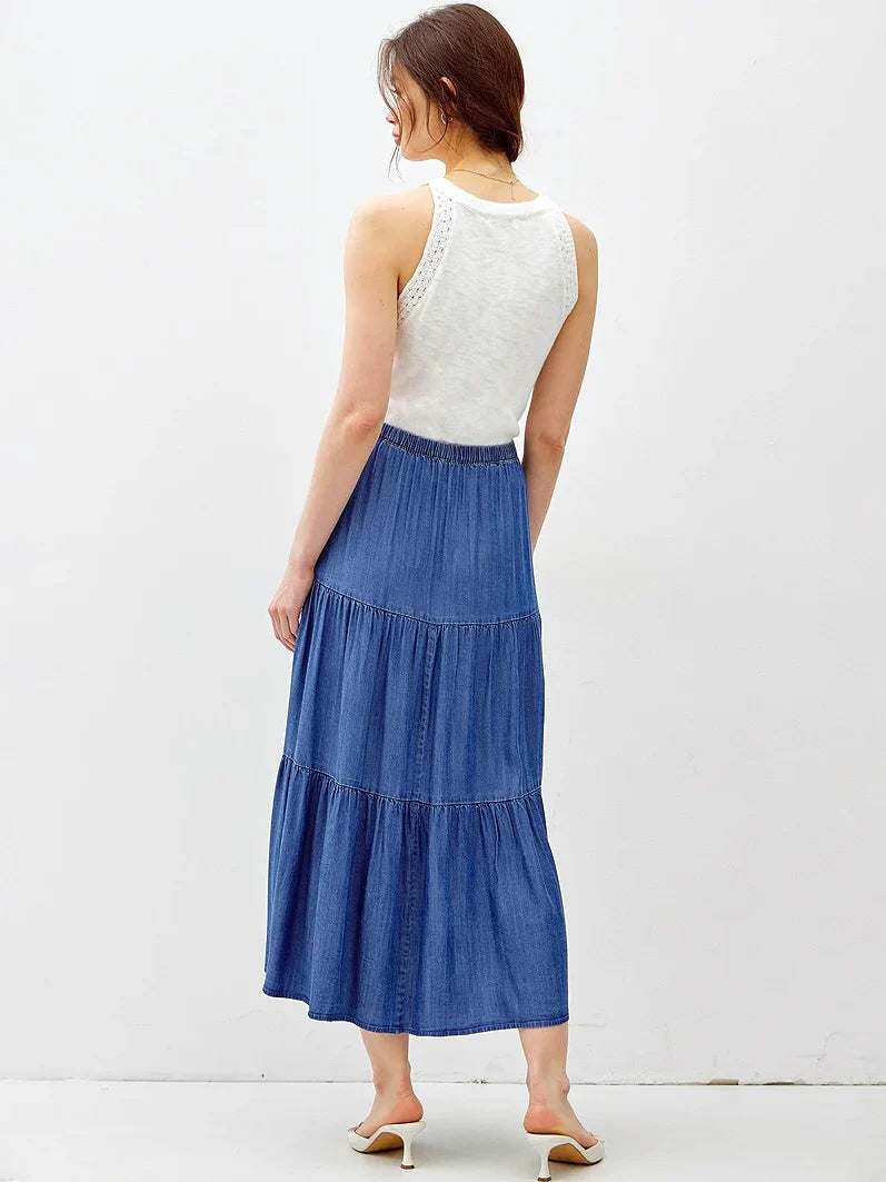 Tina Tencel Tiered Maxi Skirt