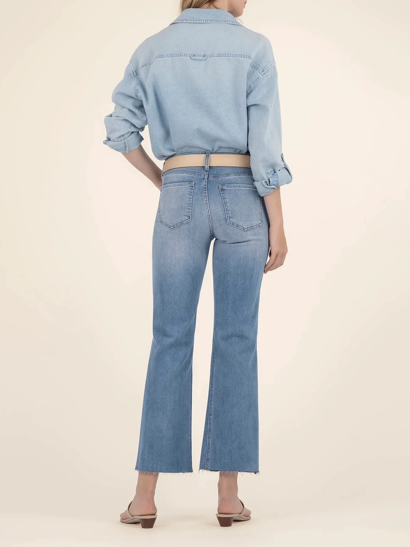 Kut Jeans : Kelsey High Rise Ankle Flare Inset Leg Raw Hem