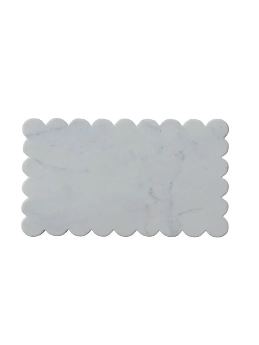 Scalloped White Marble Board