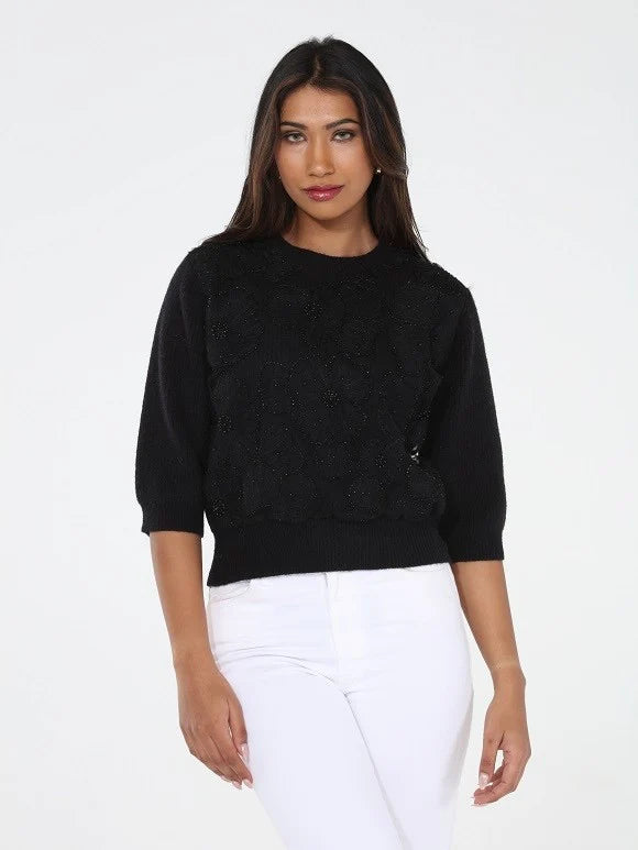 Taffy Textured Floral Sweater