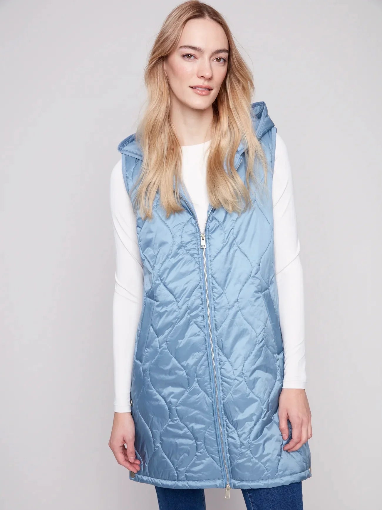 Pearlized Long Vest
