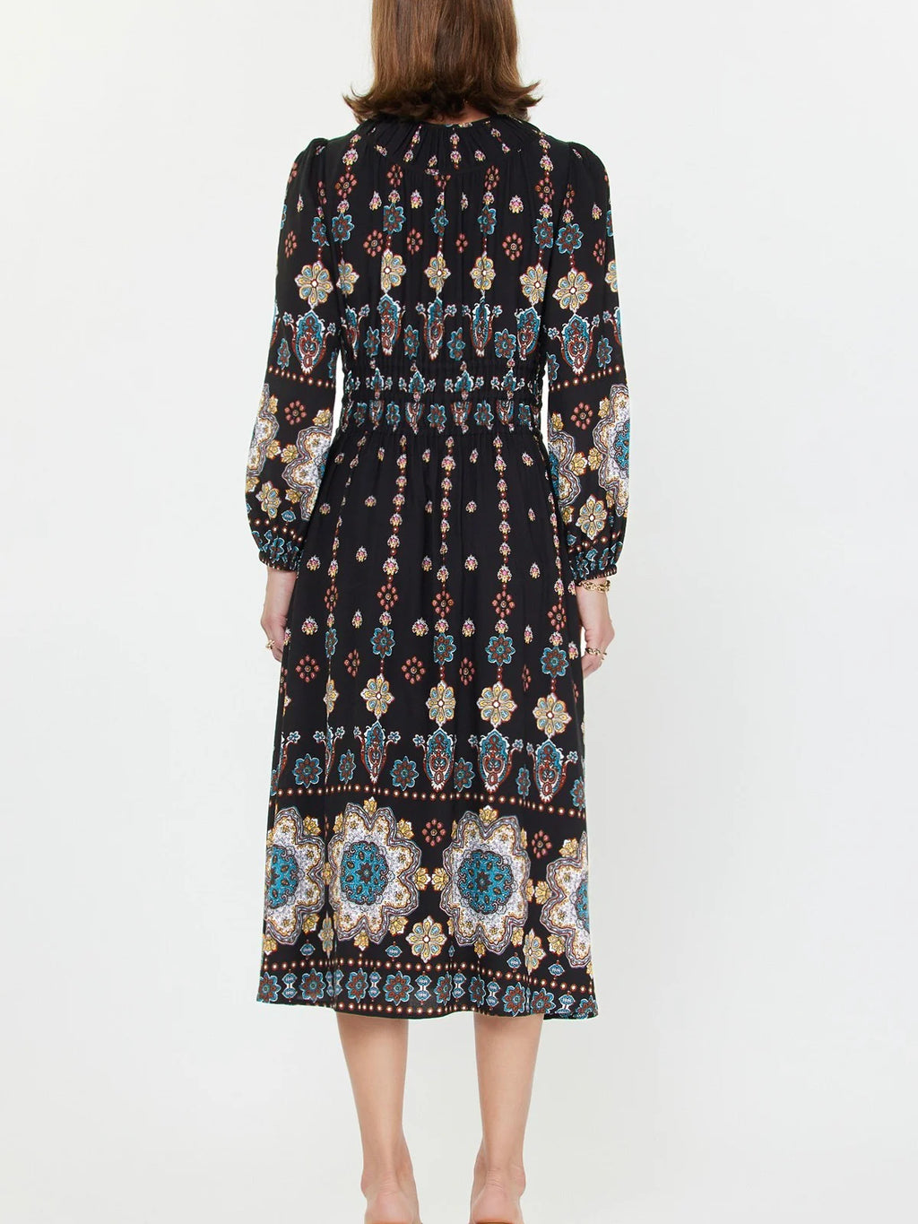 Capri Printed Long Sleeve Midi Dress
