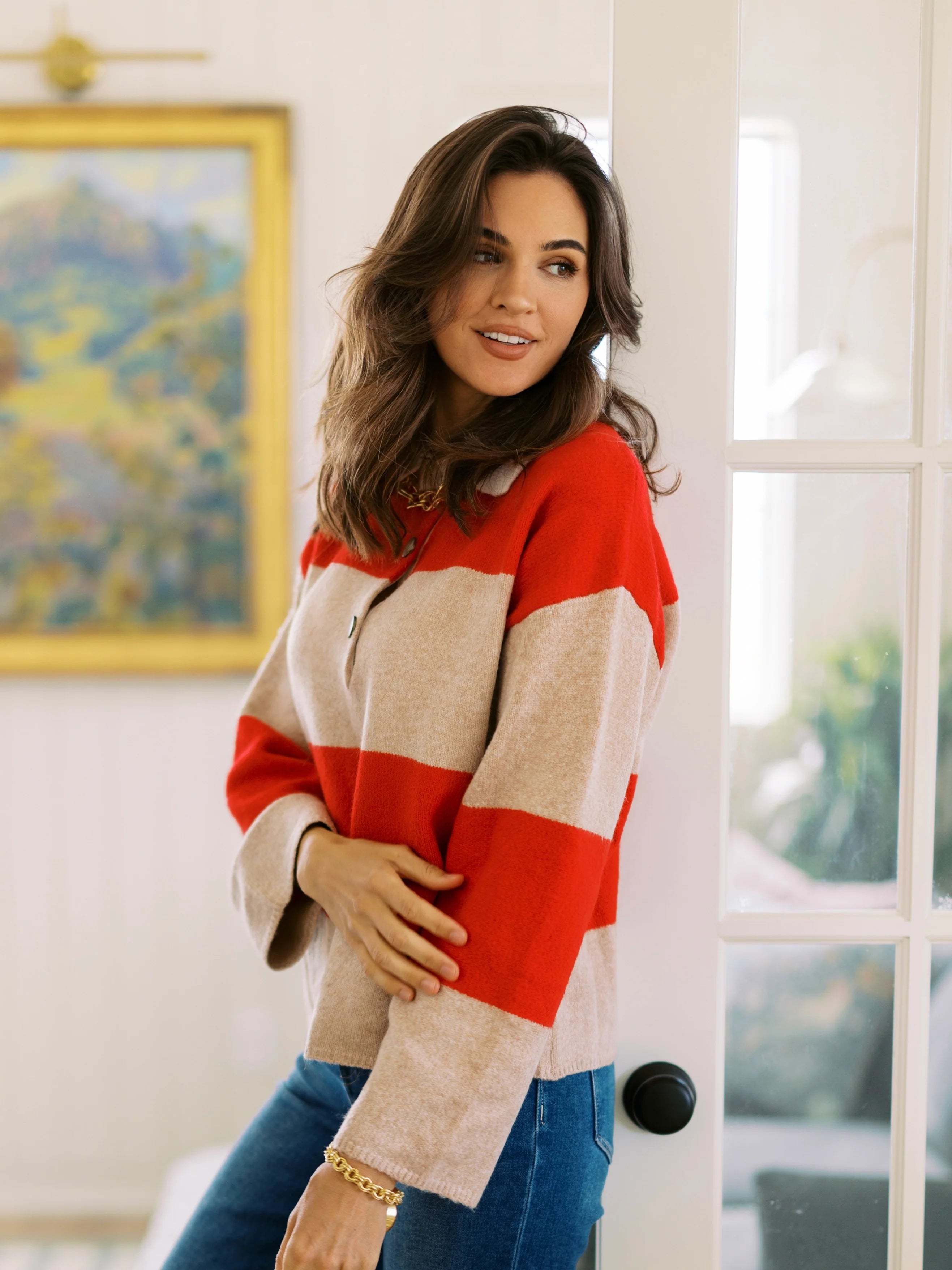 Striped Polo Sweater