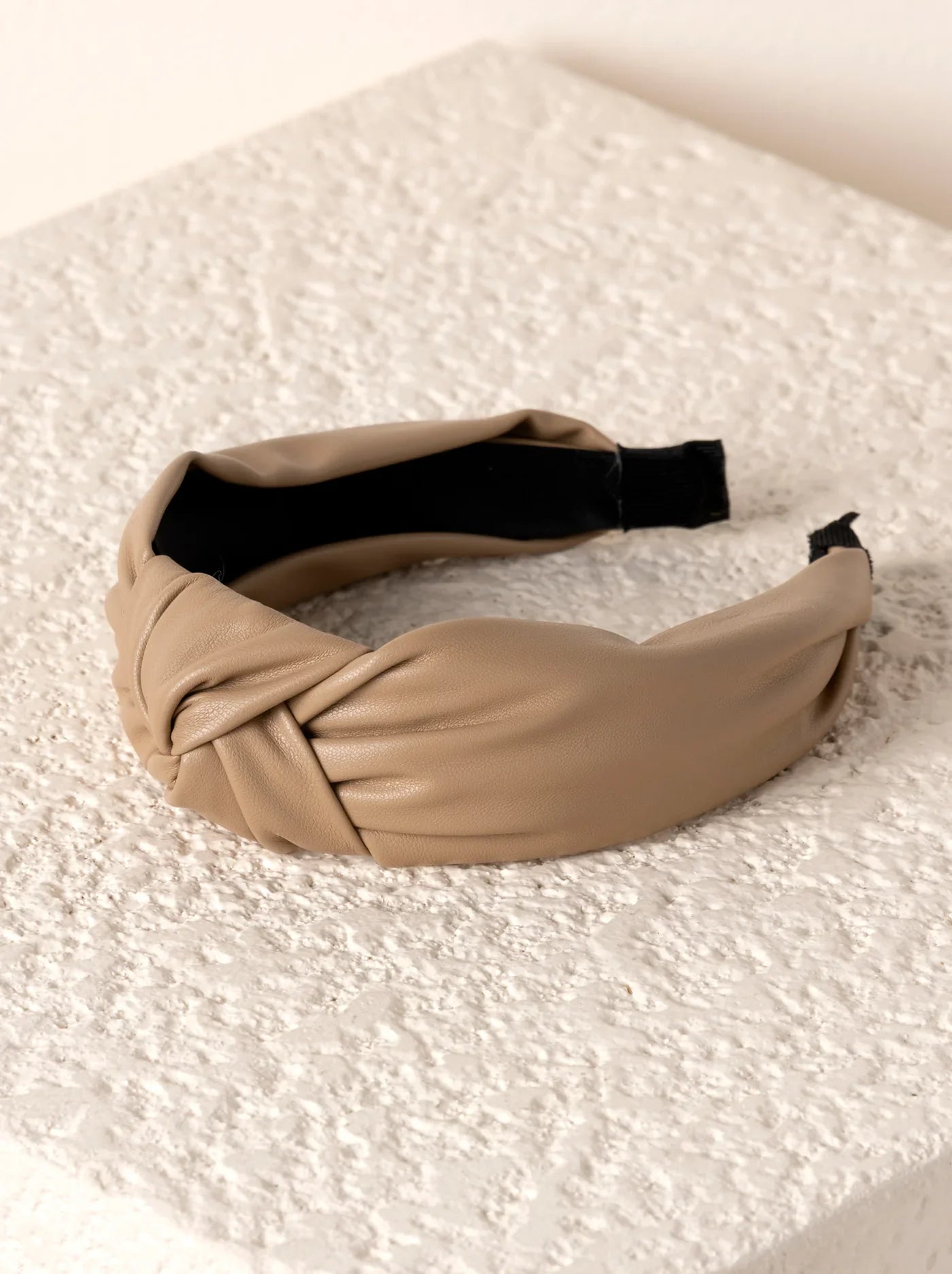 Knotted Faux Leather Headband
