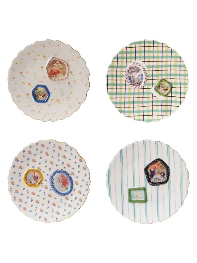 Hand Painted Frame Embossed Plate