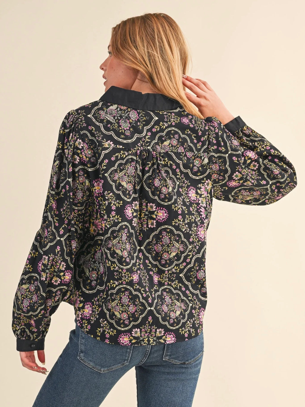 Baxter Floral Border Print Top