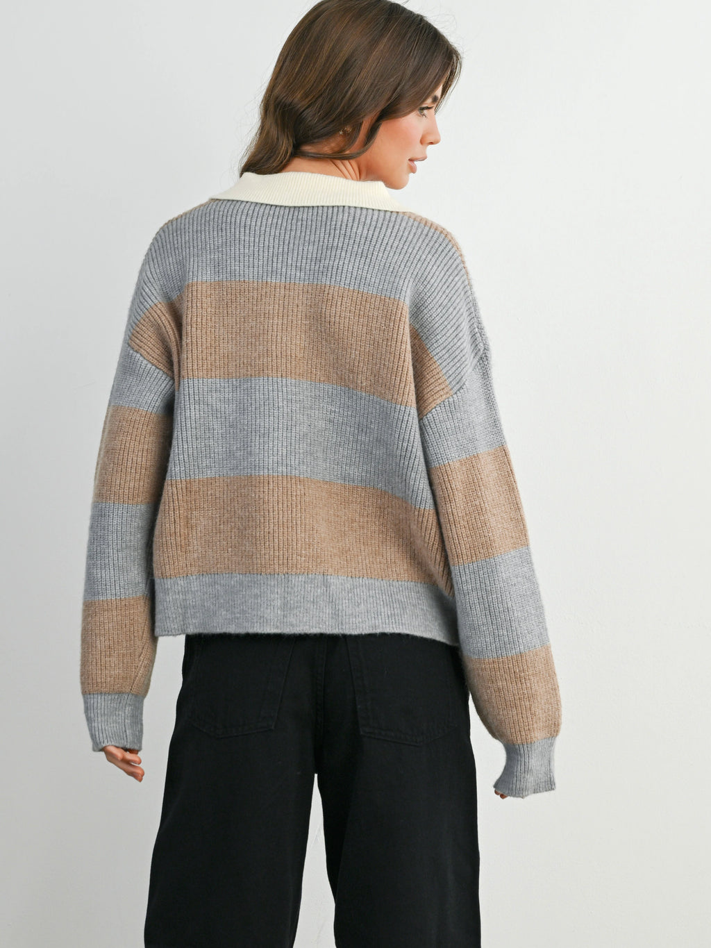 Contrast Collar Rugby Sweater