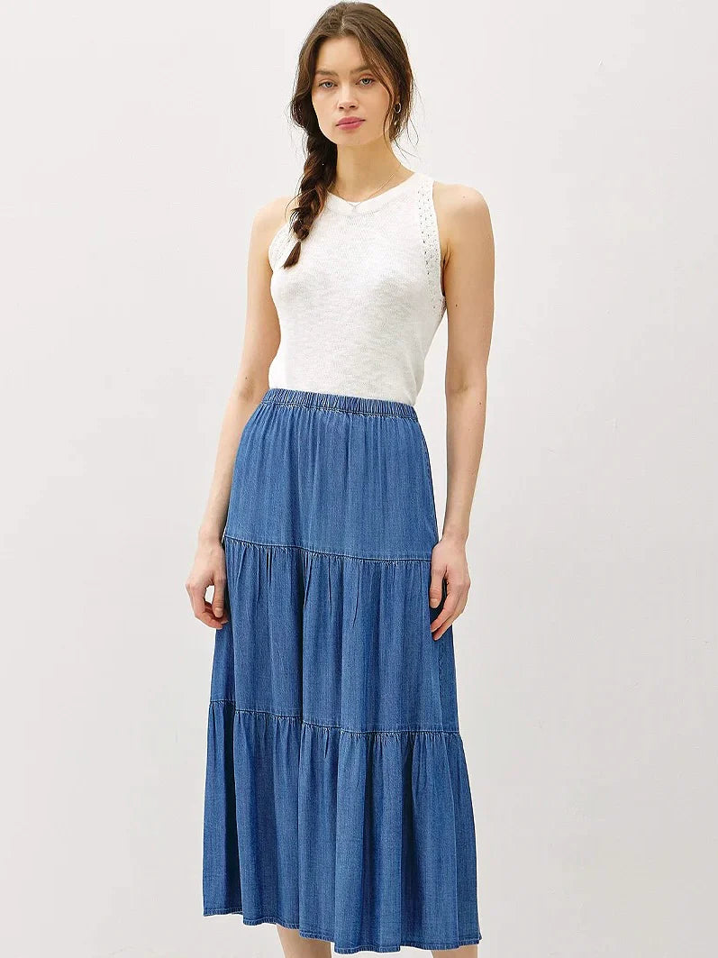 Tina Tencel Tiered Maxi Skirt