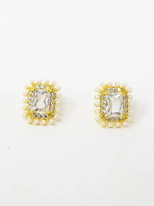 Mirror Mirror Pearl Rectangle Earring
