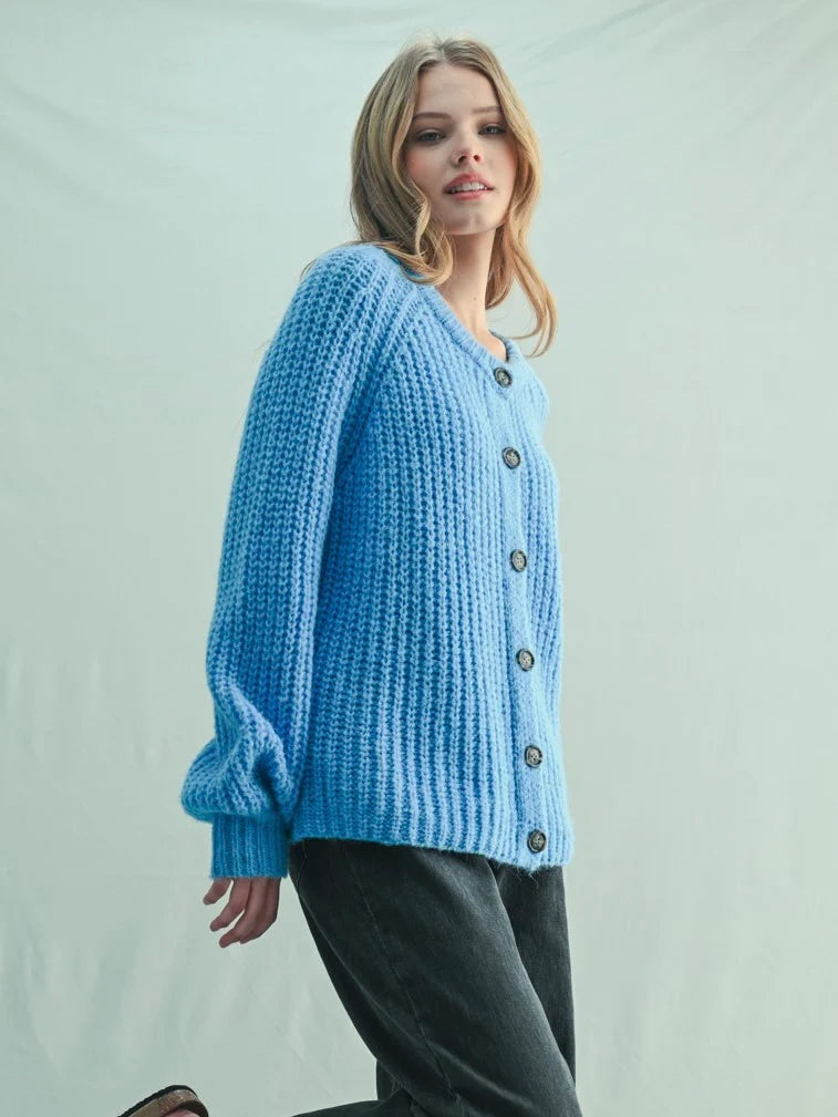 Brushed Button Up Cardigan