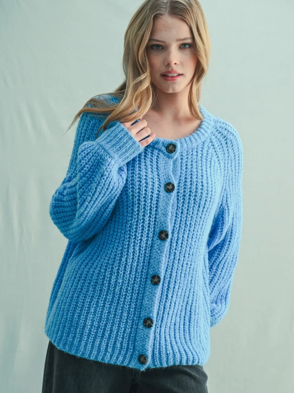 Brushed Button Up Cardigan