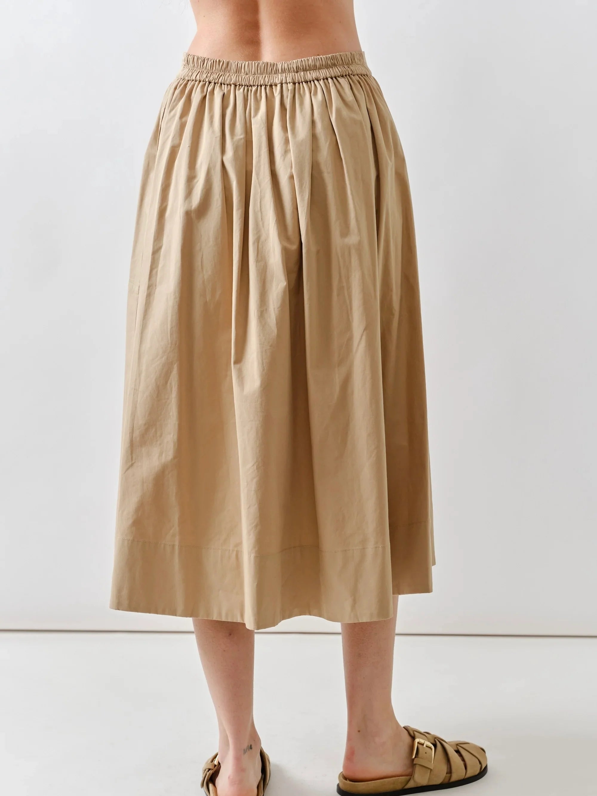 Poplin Midi Full Skirt