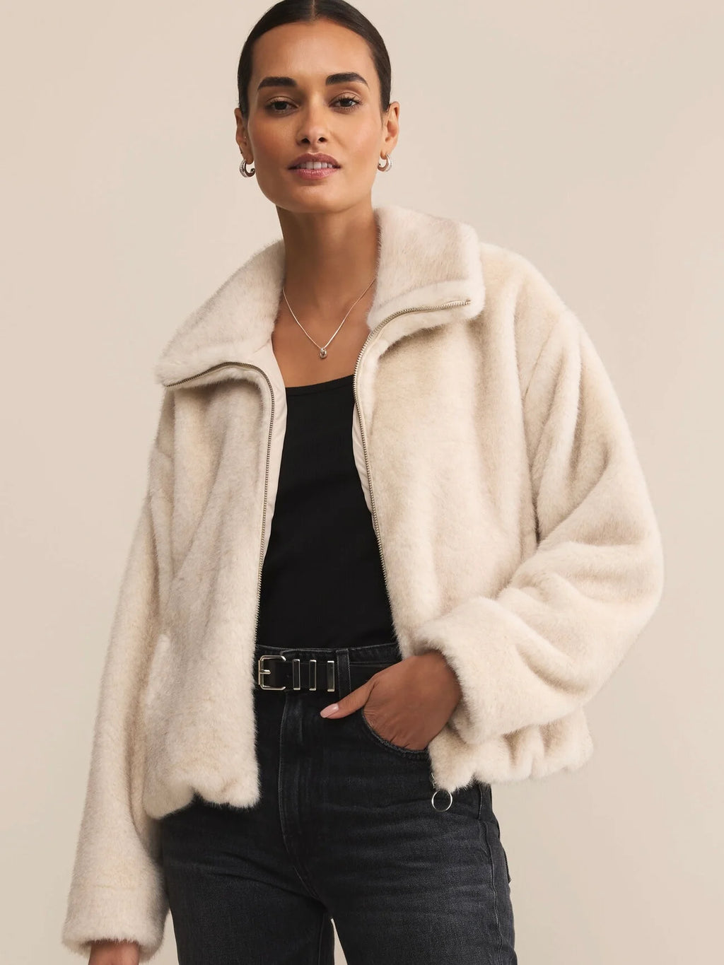 {Z Supply} Amethyst Faux Fur Jacket