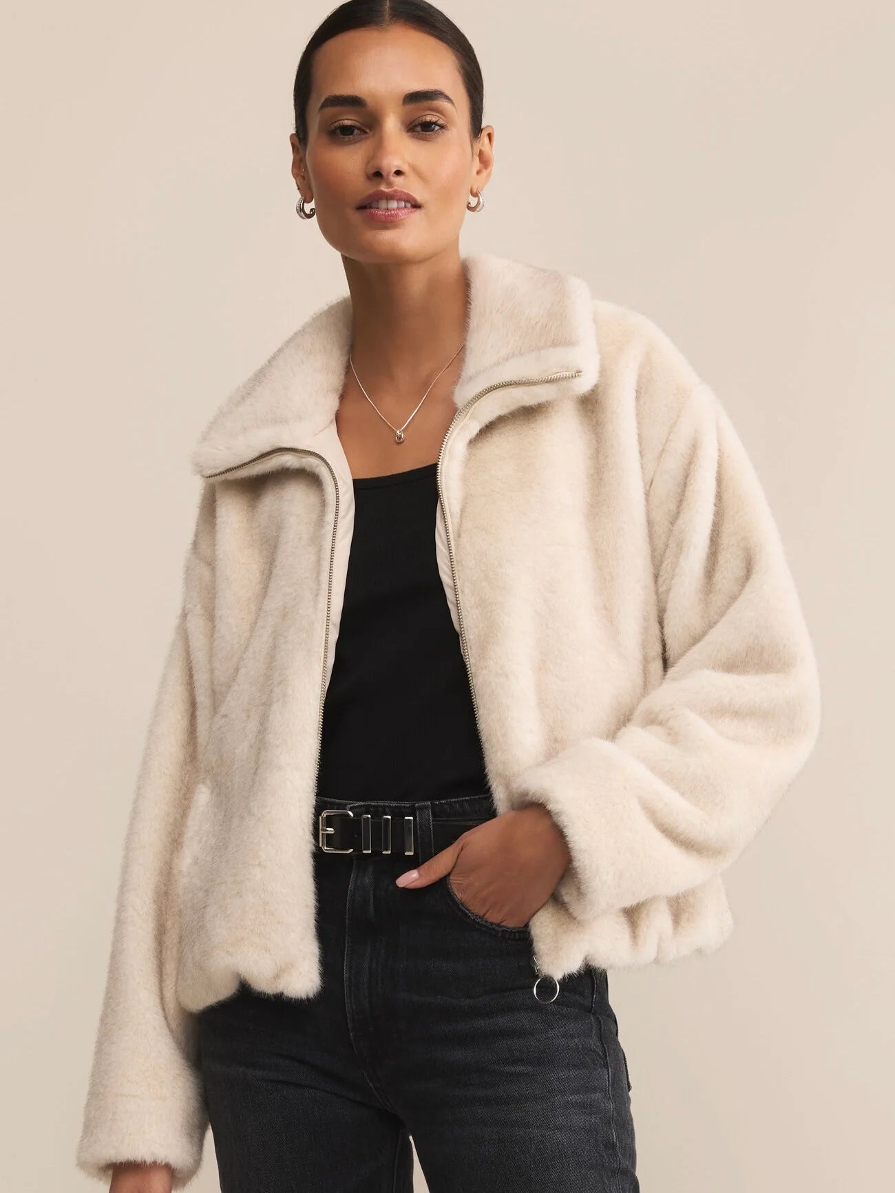 {Z Supply} Amethyst Faux Fur Jacket