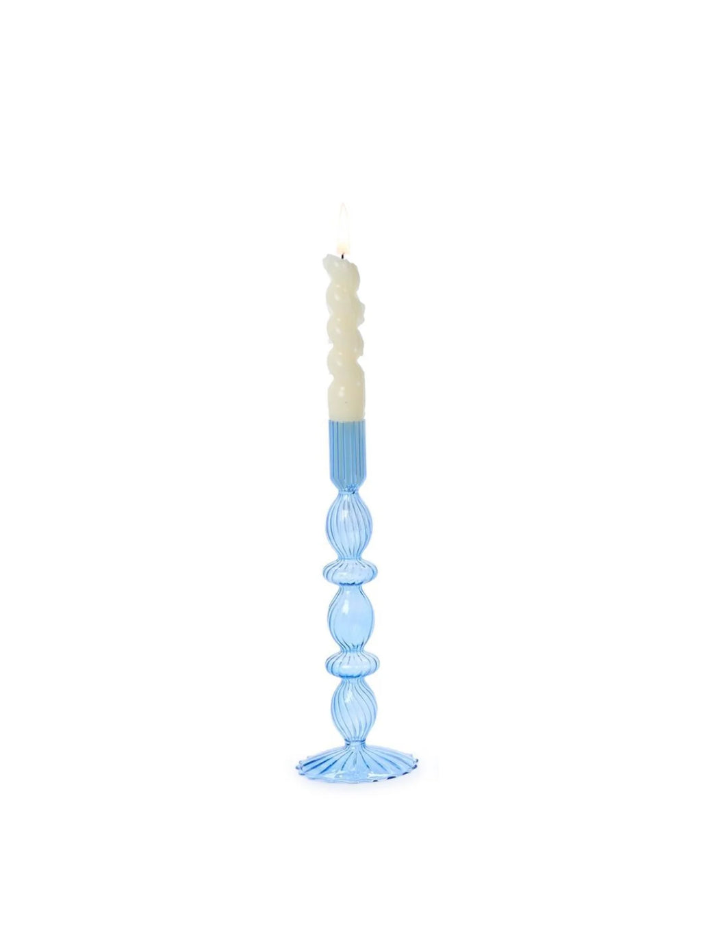 Blue Glass Candleholders