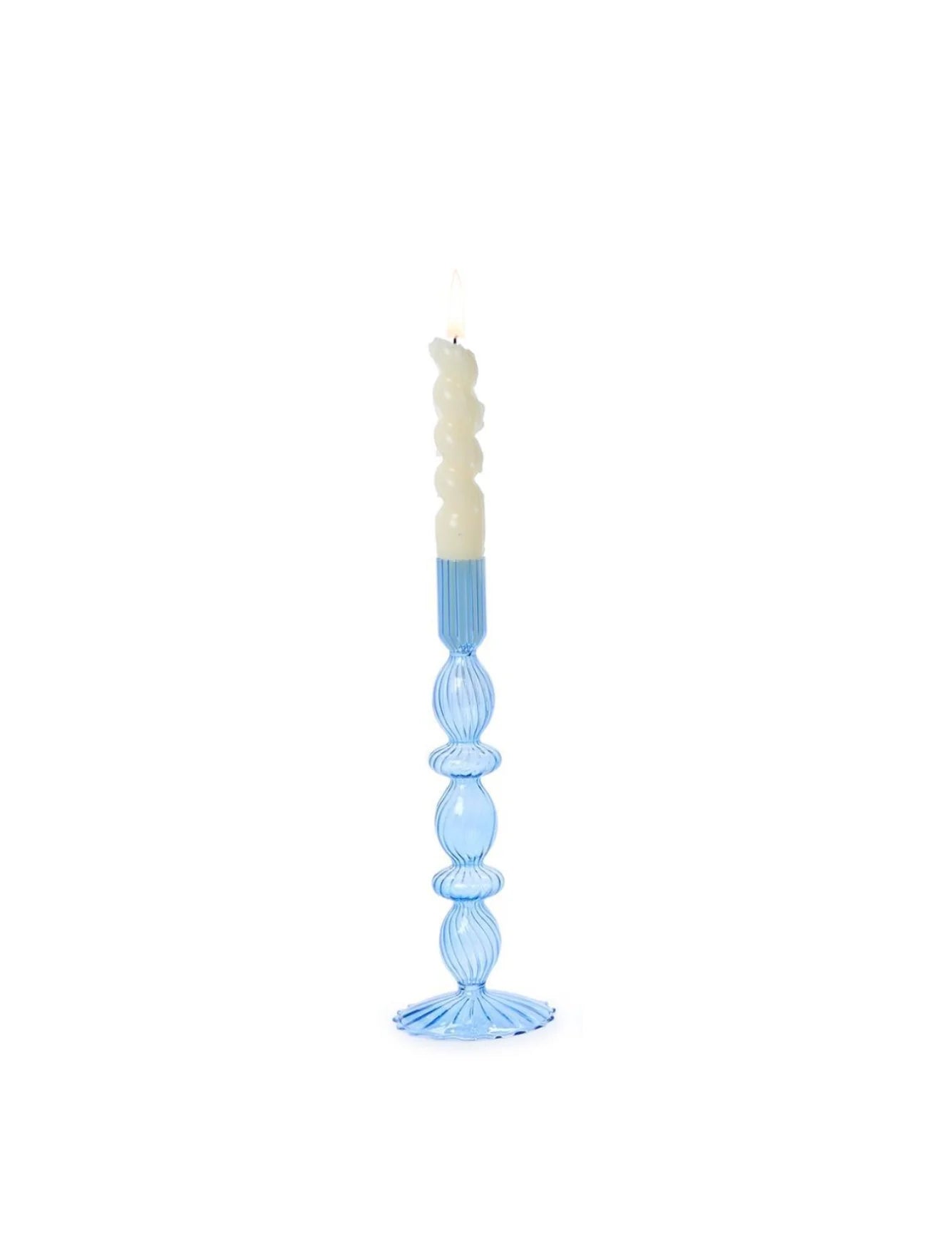 Blue Glass Candleholders