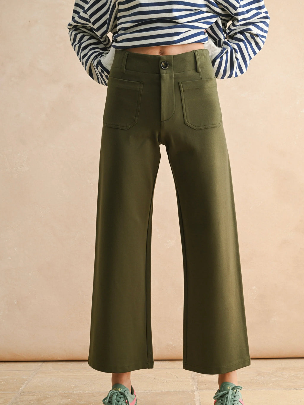 Ponte Fabric Crop Pants