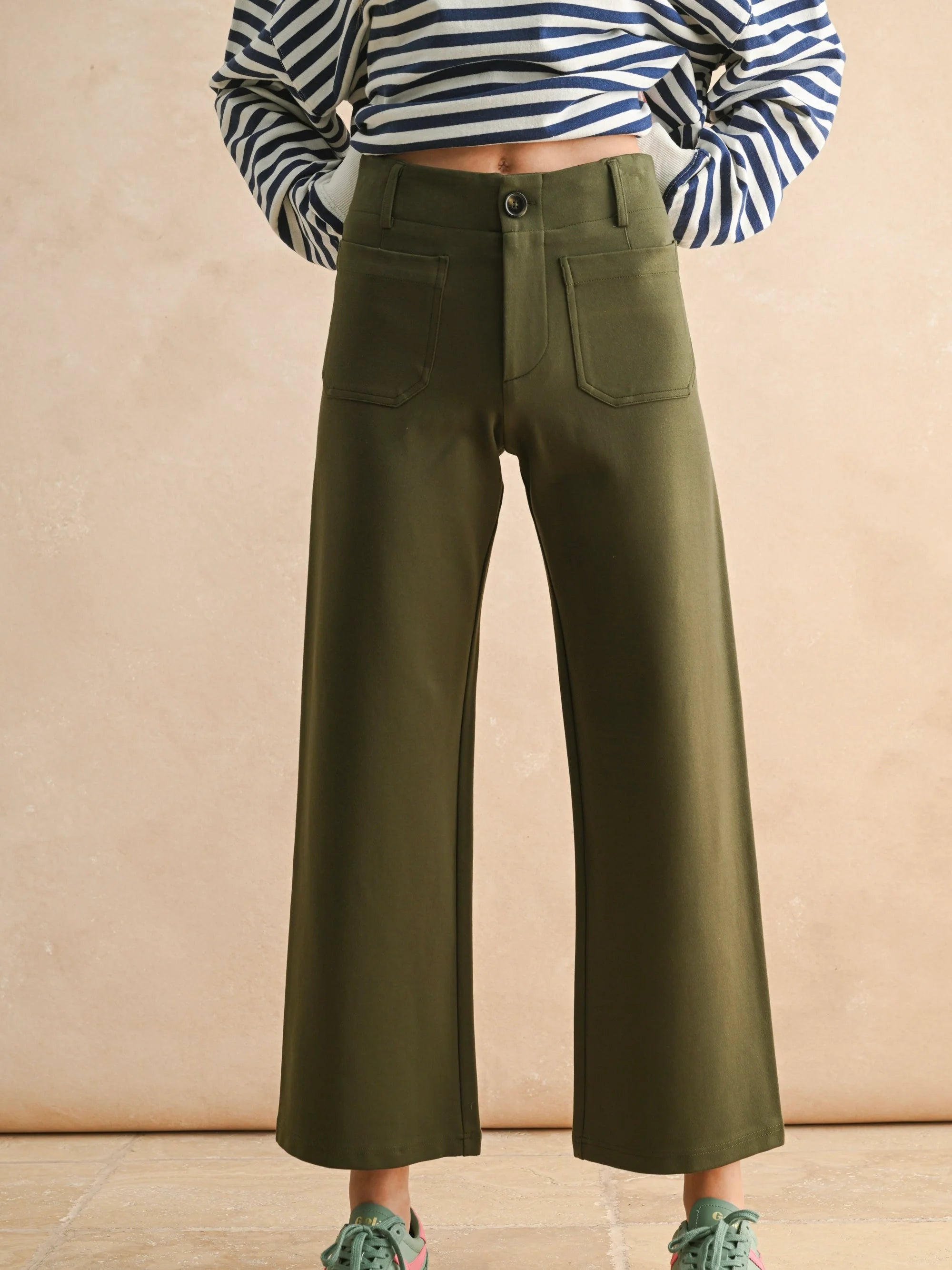 Ponte Fabric Crop Pants